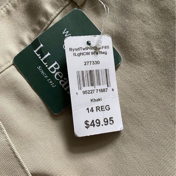 L.L. Bean Khaki Pants Classic Fit Cotton New Womens Size 14 - Picture 8 of 10